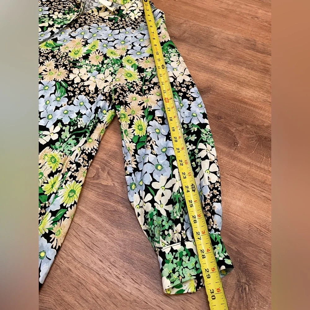 H&M Floral Tiered Long Maxi Dress Size XL Shift Collared Cottagecore Prairie‎ - Picture 11 of 11